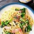 レカベル's cooksnap of when they made 春の旬の菜の花とベーコンのパスタ.