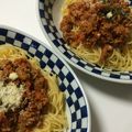 maru。0326's cooksnap of when they made 簡単ミニトマトで濃厚ミートソースパスタ.