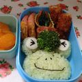 ぽー助's cooksnap of when they made お手軽緑キャラのお弁当♪～カエル君～.