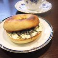 Ｐ子ママ's cooksnap of when they made ✿和風ベーグル✿クリチ＆塩昆布サンド！？.