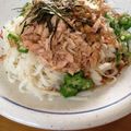 桃的美しき日々's cooksnap of when they made シーチキンとオクラの冷製納豆パスタ.