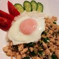 虹色フラガール's cooksnap of when they made ガパオ（タイ風　鶏ひき肉炒めご飯）.