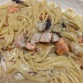 z00h's cooksnap of when they made 鮭ときのこのクリームパスタ.