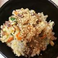 ミント110's cooksnap of when they made ☆コストコプルコギビーフとニラの炒飯☆.