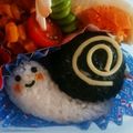 yukarin5's cooksnap of when they made 簡単〜‼︎かたつむりキャラ弁♡.