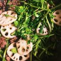甘党類's cooksnap of when they made 挽肉レンコンとクレソンの甘辛炒め.
