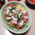 f_misal's cooksnap of when they made 水菜とトマトのポンマヨおろしパスタ.