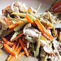 なゆ0912's cooksnap of when they made 簡単に豚肉とごぼうの甘辛みそ炒め.