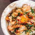 ちかまろん's cooksnap of when they made SOTKG!!鮭に大葉の香り卵かけごはん.