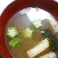 ❀あおい❀'s cooksnap of when they made 簡単お味噌汁☆オクラのお味噌汁.