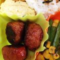 kaho05's cooksnap of when they made お弁当！カサ増し！ミートボールBBQ味.