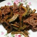 muuuuzn's cooksnap of when they made ゴーヤの肉きんぴら.