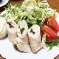 goasan's cooksnap of when they made レンジで簡単！鶏ささみの 梅 しそロール.