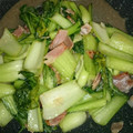 新港くま's cooksnap of when they made ちんげん菜とベーコンのニンニク旨塩炒め♪.