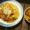 ouentai's cooksnap of when they made さんま缶でトマトスープパスタ.
