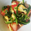 うっちー38's cooksnap of when they made トマト、卵、ほうれん草のごま油炒め.