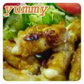 クックなおたん's cooksnap of when they made 豚deしそチーズ巻きカレー風味.