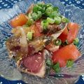 ｍａｒｉ♪'s cooksnap of when they made 鰹のたたきとトマトののっけ盛りサラダ.