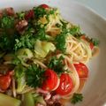 あくび♬'s cooksnap of when they made たこわさとキャベツとトマトのパスタ.