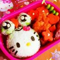 ＭＩ音ママ＊´З｀）'s cooksnap of when they made キャラ弁♡かえるキティ＆ミミィ♬梅雨に.