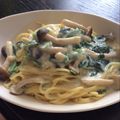 まめなべ's cooksnap of when they made ほうれん草としめじのクリームパスタ.