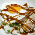 chou*'s cooksnap of when they made メニューのない店の看板メニューベーコン丼.