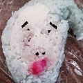 nekowahaha's cooksnap of when they made 【簡単】キャラ弁 おにぎり こびとづかん.