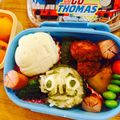 ｊｕｎお母さん's cooksnap of when they made キャラ弁☆おにぎり２９・トーマス.
