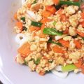 クック8X5EBN☆'s cooksnap of when they made ヘルシー☆鶏むねひき肉のピリ辛稲庭うどん.