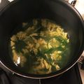 tonmii's cooksnap of when they made たっぷり水菜のたまごスープ.