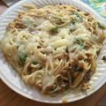 Kuronite's cooksnap of when they made そーめん×大葉×納豆★お好み焼き風.
