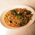 yagiたま's cooksnap of when they made 小松菜と豚肉のピリ辛オイスターソース炒め.