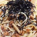 chulita5's cooksnap of when they made 納豆となめこのパスタ.