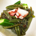 リアリズム's cooksnap of when they made タコじゅんさいオクラのわさび白だし和え.