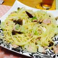 こけ子's cooksnap of when they made キャベツとベーコンのぺペロンチーノ.