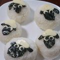 ハハジウム's cooksnap of when they made ひつじのショーンおにぎり運動会弁当!.