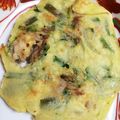 yuyuyummmk's cooksnap of when they made カリモチ♪にらと玉ねぎのお焼き.