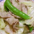 Rick_t's cooksnap of when they made 豚バラとキャベツとスナップエンドウの炒め.