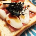 PONYY's cooksnap of when they made 和風ベーコンチーズ♪力餅トースト.