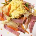石崎ほし's cooksnap of when they made 簡単☆ショルダーベーコンのチーズ卵炒め★.
