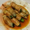 ぬーん1101's cooksnap of when they made オクラの大葉×豚肉巻き♪.
