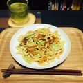 真夜中のバントライン's cooksnap of when they made 簡単☆お家の焼うどん醤油味.