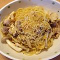 鈴＊花's cooksnap of when they made 鶏としめじの塩レモン風味パスタ.