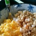 ちびおおかみくん's cooksnap of when they made フワフワ卵と豆腐そぼろの2色丼.