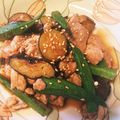 かな☆彡。・'s cooksnap of when they made 豚肉とオクラ、茄子のわさび醤油炒め.