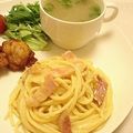 まゆ*'s cooksnap of when they made ◆めっちゃ簡単☆本格的？☆カルボナーラ◆.