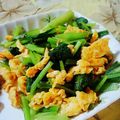なおころピッコロ's cooksnap of when they made 超簡単... 小松菜と卵のチャンプル.