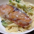 ♡かず's cooksnap of when they made フライパンひとつで！塩鮭のクリームパスタ.