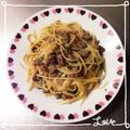 K0A9O0R8U♪'s cooksnap of when they made ✿大葉甘味噌の肉そぼろパスタ✿.