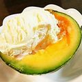 ハラヘリ♪ヘリハラ♬'s cooksnap of when they made やってみたかった☆半玉メロンパフェ.